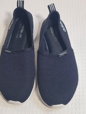 adidas Black and White Low-Top Knit Slip-On